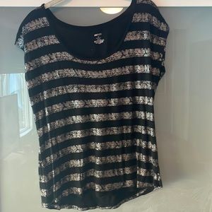 soft black and silver top